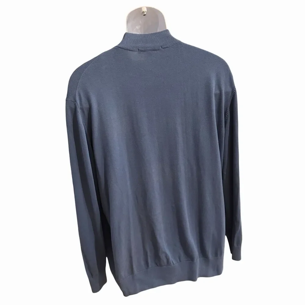 Murano Mens Lot Long Sleeve Crew Neck Sweater Sz XL Dark Gray Blue Cotton Modal